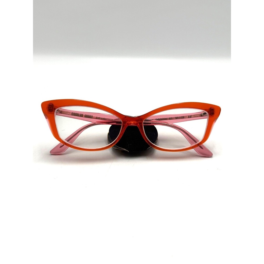 Caroline Abram Doreen 69 Cat Eye Eyeglasses Orange Pink Frames France 53-15